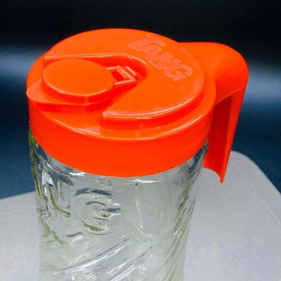 Vintage TANG Juice 1-Qt Orange Lid Glass Pitcher- Anchor Hocking: 80s Kitchen - Picture 3 of 14